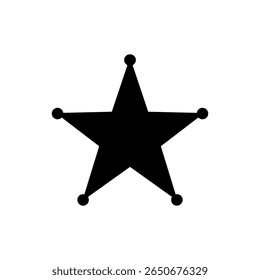 Sheriff star icon silhouette vector flat illustration design. 