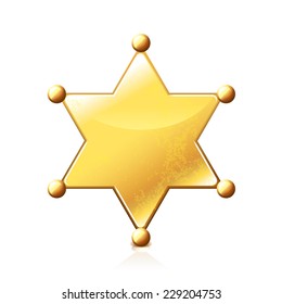 Sheriff Star Isolated On White Photorealistic Stock Vector (Royalty ...