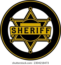 sheriff star isolated on a white background