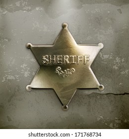 Sheriff star, old style vector