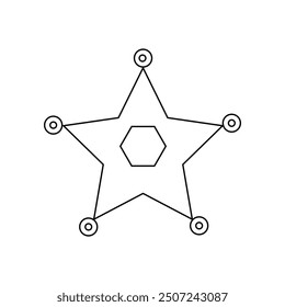 Sheriff star  outline icon for apps and web sites ,icon design eps 10.