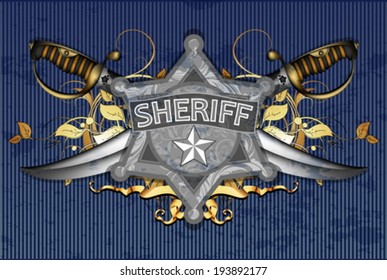 sheriff star with sabers