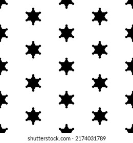 sheriff star seamless pattern isolated on white background.
