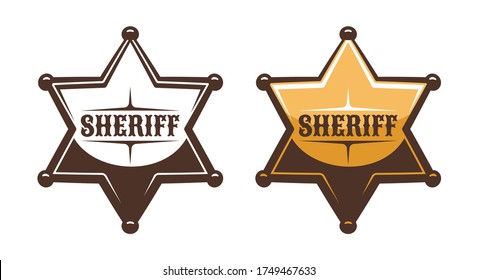 Estilo de impresión retro de la pantalla del sheriff. Bandera de cosecha occidental Marshall. Ilustración vectorial