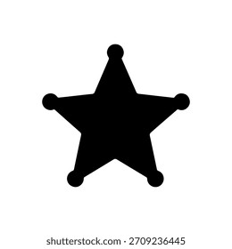 Sheriff star silhouette icon vector illustration on white background