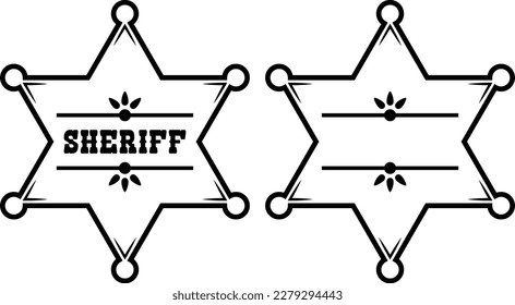 Sheriff star svg vector illustration. Blank sheriff star included. svg
