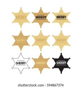 Sheriff star vector set