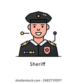 Sheriff  vector   Filled outline Design illustration. Symbol on White background EPS 10 File