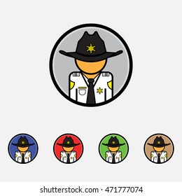 sheriff Vector icon. Flat style for web and mobile