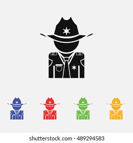 sheriff Vector icon. Flat style for web and mobile
