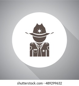 sheriff Vector icon. Flat style for web and mobile