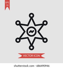 Sheriff vector icon, illustration symbol