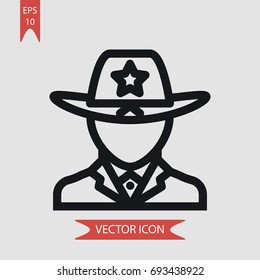 Sheriff vector icon, illustration symbol