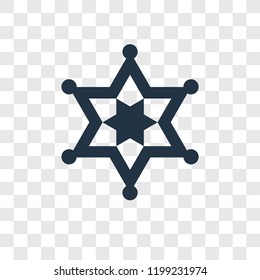 Sheriff vector icon isolated on transparent background, Sheriff transparency logo concept