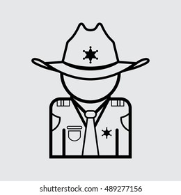 sheriff Vector icon. Line style for web and mobile