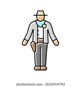 sheriff western color icon vector. sheriff western sign. isolated symbol illustration