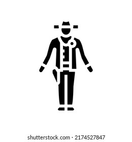 sheriff western gyph icon vector. señal de sheriff western. ilustración de símbolo aislado