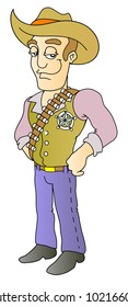 sheriff; wild west hero; vector illustration;  isolated,