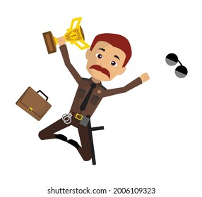 Ilustración de la caricatura del vector plano Trophey del sheriff Wind