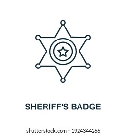 Sheriff'S Badge icon. Simple element from police collection. Creative Sheriff'S Badge icon for web design, templates, infographics and more svg