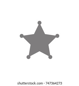 Sheriff's badge icon vector, filled flat sign, solid pictogram isolated on white. Symbol, logo illustration on white background
