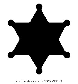 Sheriff's badge icon vector. Hexagram sheriff star badge