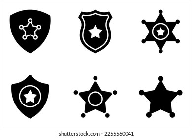 Sheriff'S Badge icons set. Simple element from police collection. Creative Sheriff'S Badge icon for web design. vector illustration on white background