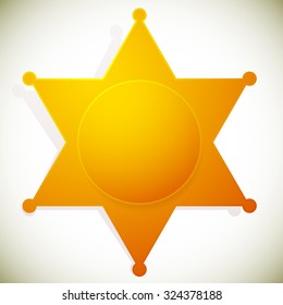 Sheriff's badge, sheriff's star with a circle in it.