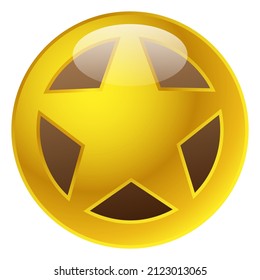 Sheriff's badge, star icon, design element. Deputy, police bade