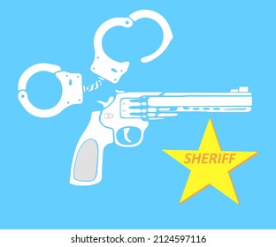 Sheriff's equipment.
Flat illustration vector, EPS 10.