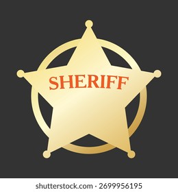 Estrela de Ouro do Xerife. Ilustração do vetor EPS10