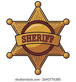 Sheriffs distintivo escudo isolado vetor ilustração no fundo branco