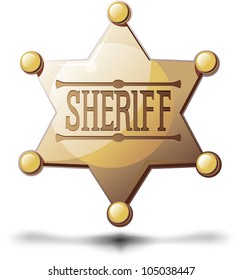 Sheriffs Six Pointed Star On White Stock Vector (Royalty Free ...