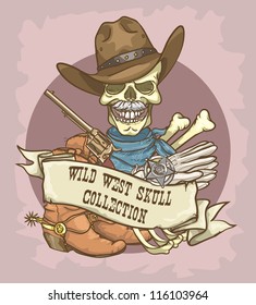 Sheriff's skull logo design - Wild West Skull Collection