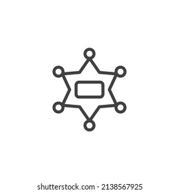Sheriffs star badge line icon. linear style sign for mobile concept and web design. Police star outline vector icon. Symbol, logo illustration. Vector graphics