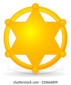 Sheriff's star, badge with shadow