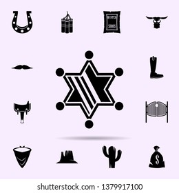 sheriff's star icon. wild west material icons universal set for web and mobile