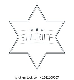 Sheriffs Star Isolated on White Background. Vector Illustration.