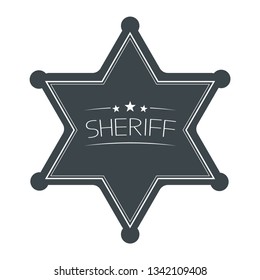 Sheriffs Star Isolated on White Background. Vector Illustration.