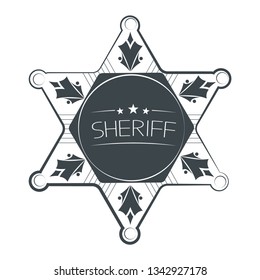 Sheriffs Star Isolated On White Background. Vector Illustration.