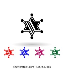 Sheriff's star multi color icon. Simple glyph, flat vector of wild west material icons for ui and ux, website or mobile application