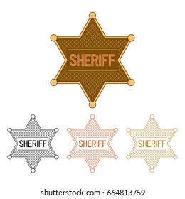 Sheriff's Stars. Set on a white background. 