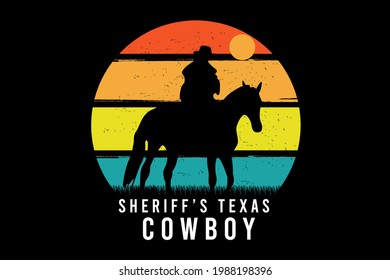 sheriff's texas cowboy color orange yellow and green