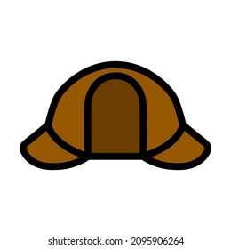 Sherlock Hat Icon. Editable Bold Outline With Color Fill Design. Vector Illustration.