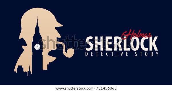 シャーロック ホームズの旗 探偵イラスト シャーロック ホームズとのイラトスベーカー街221b ロンドン 大きな禁止 のベクター画像素材 ロイヤリティ フリー