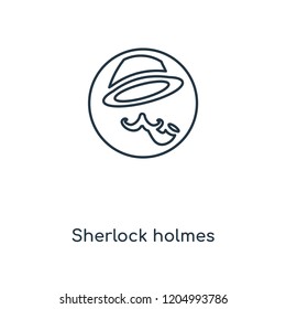 Sherlock holmes concept line icon. Linear Sherlock holmes concept outline symbol design. This simple element illustration can be used for web and mobile UI/UX.