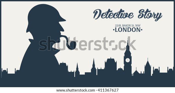 シャーロック ホームズ 探偵イラスト ベーカー街221b ロンドン 大きな禁止 のベクター画像素材 ロイヤリティフリー
