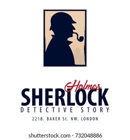 Set Sherlock Holmes Posters Detective Illustration Stock Vector ...