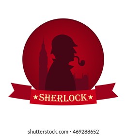 Sherlock Holmes poster. Baker street 221B. London. Big Ben