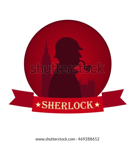 Sherlock Holmes poster. Baker street 221B. London. Big Ben